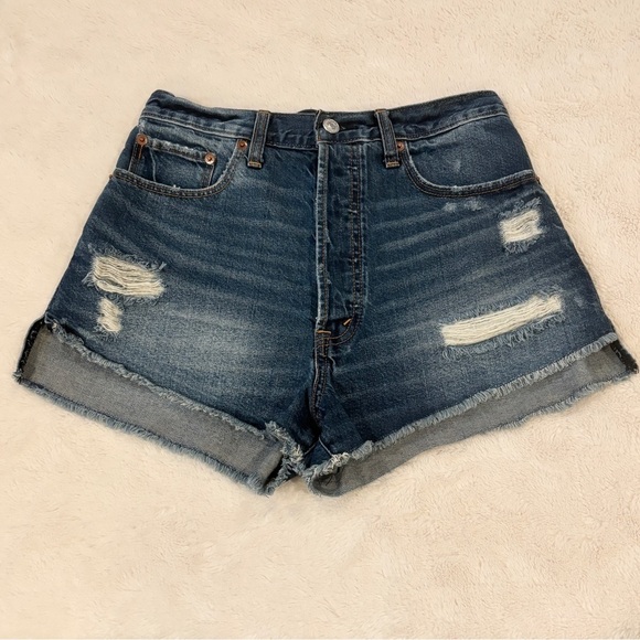Abercrombie 26 (US 2) Super High Rise Button Fly Denim Women’s Jeans Shorts - Picture 2 of 9